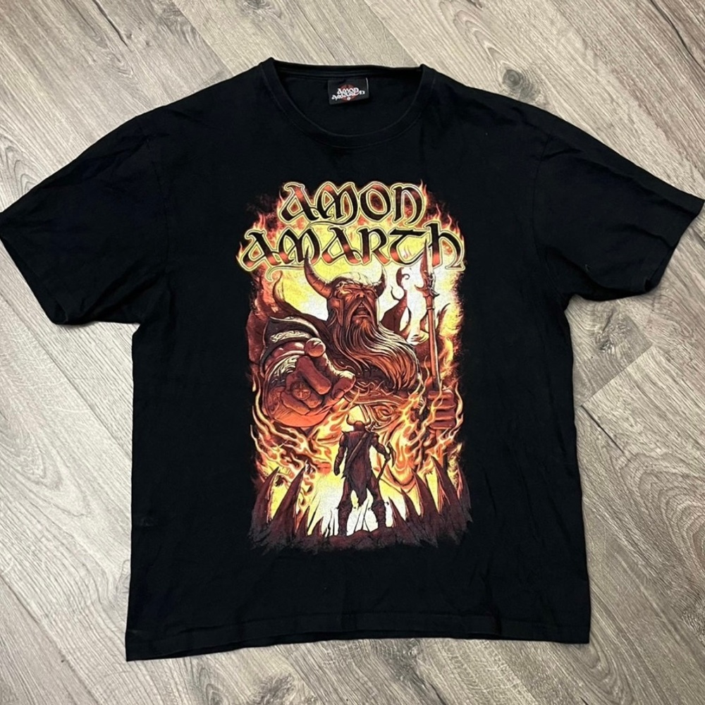 AMON AMARTH Oden Graphic Short Sleeve Shirt Size Large